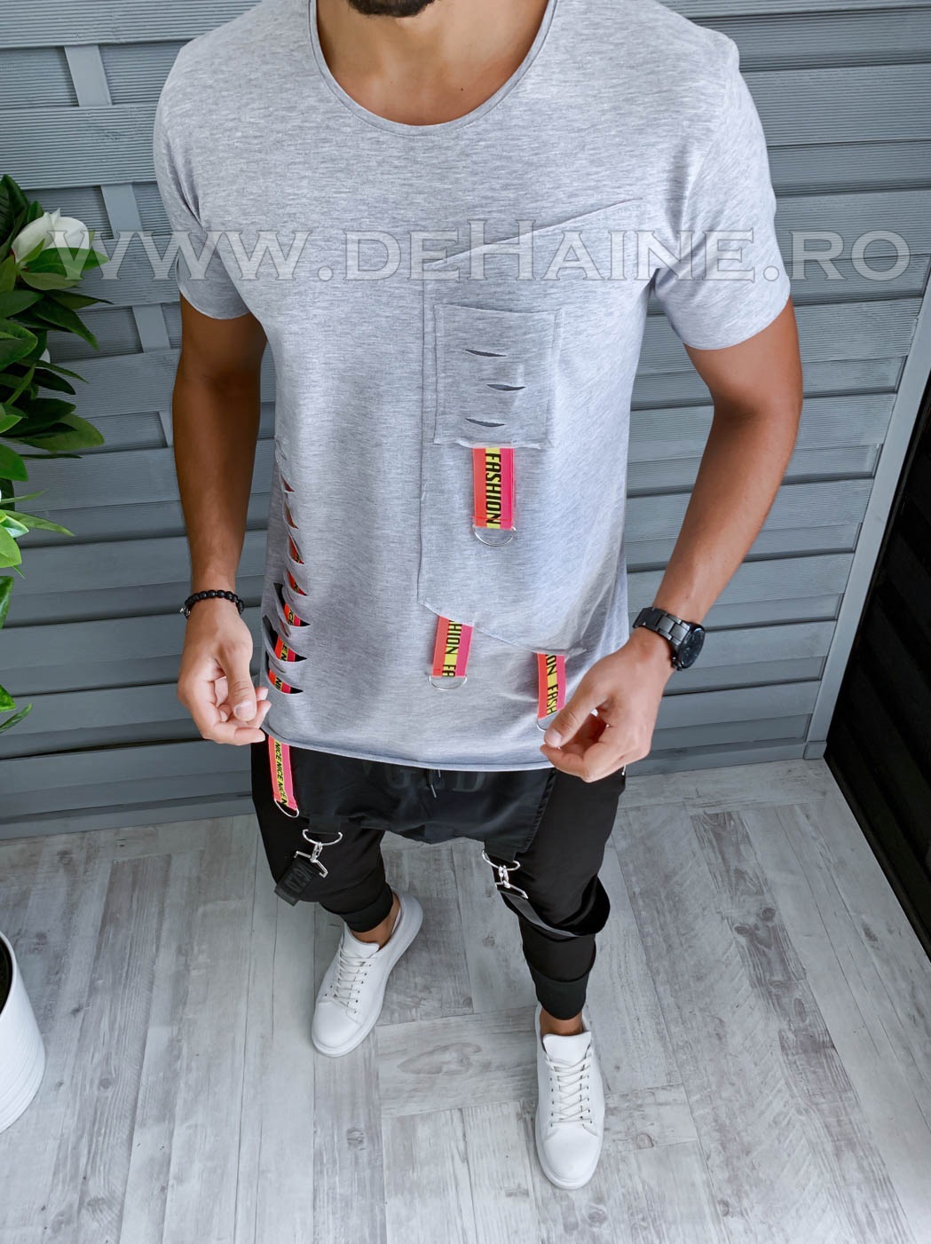 Tricou barbati gri slim fit vagabond b1945 p8-1.2*